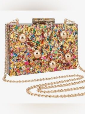 Gets Acrylic Purses and Handbags for Women Multicolor Perspex Geometric Patterns
